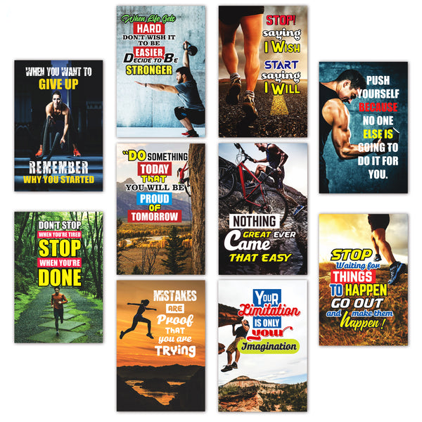 Motivational Wall Quote Posters Set of 10