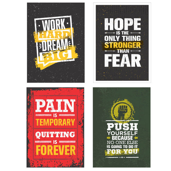 Motivational Wall Quote Posters Set of 4