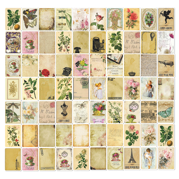 ROUSRIE VINTAGE STICKERS | 72 STICKERS | SELF- ADHESIVE | VINYL STICKERS
