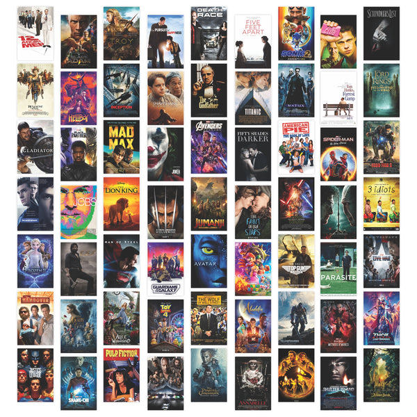 ROUSRIE HOLLYWOOD MOVIES WALL COLLAGE -WALL DÉCOR - PACK OF 63
